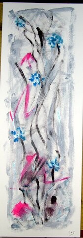 Painting titled "Bleuet" by Chris.Sopena, Original Artwork