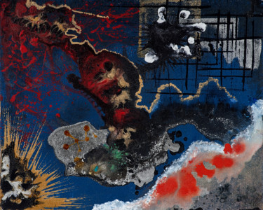 Peinture intitulée "Atom" par Maseko, Œuvre d'art originale, Acrylique