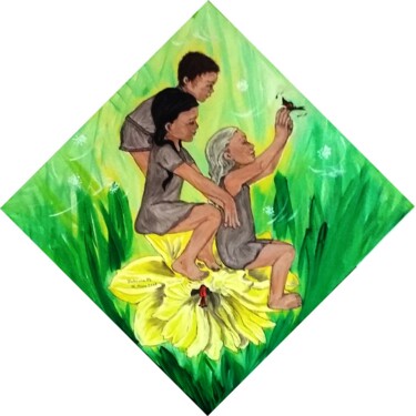 绘画 标题为“Printemps” 由Patricia M. Le Démon Du Crayon, 原创艺术品, 丙烯 安装在木质担架架上