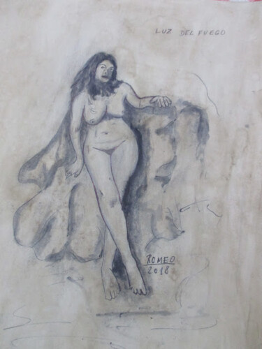 LUZ DEL FUEGO Desenho intitulada "LUZ DEL FUEGO" por Romeo Zanchett, Obras de arte originais