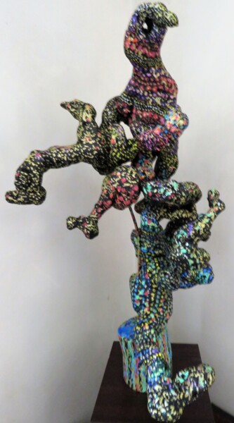 Sculpture intitulée "Because the night 1" par Jérôme Astruc, Œuvre d'art originale, Bois