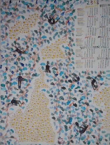 Peinture intitulée "2348 Orchis papillo…" par Grégoire Koutsandréou, Œuvre d'art originale, Acrylique