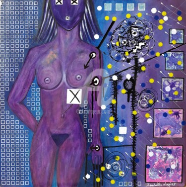 Peinture intitulée "La fleur du mal" par Pinkivioletblue, Œuvre d'art originale, Acrylique Monté sur Châssis en bois