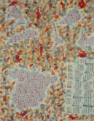 Painting titled "2888-nid-d'oiseau-E…" by Grégoire Koutsandréou, Original Artwork, Acrylic