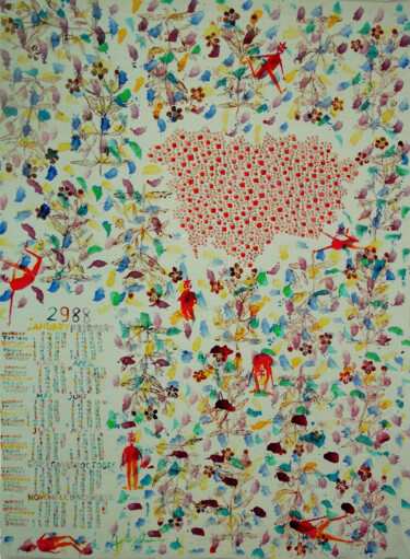 Painting titled "2988 Haute Loire/ C…" by Grégoire Koutsandréou, Original Artwork, Acrylic