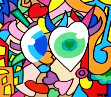 Peinture intitulée "Un monde différent" par Selda, Œuvre d'art originale, Acrylique