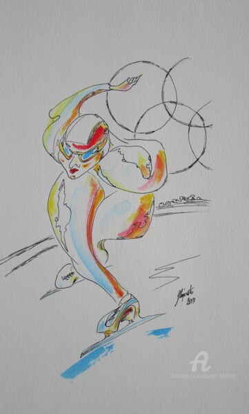 ice-women-grazyna-hajewski-germany-2017-drawing-ink-pen-watercolor-paper-15x25cm-no-115017.jpg 图画 标题为“ice-women-grazyna-h…” 由Grazyna Hajewski, 原创艺术品, 墨
