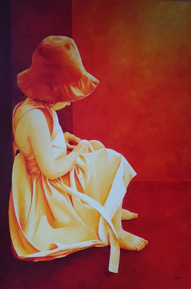 Peinture intitulée "petite pause" par Stephanie Ledroit, Œuvre d'art originale, Acrylique Monté sur Châssis en bois