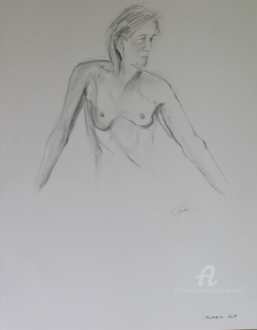 Laurence Dessin intitulée "Laurence" par Chéker, Œuvre d'art originale, Fusain