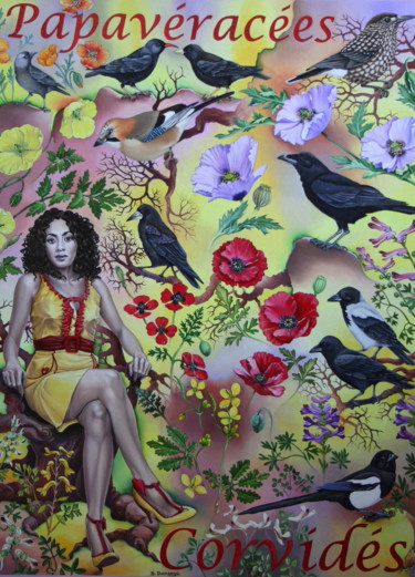 "Fam.10:Papavéracées…" başlıklı Tablo Bernard Domange tarafından, Orijinal sanat, Petrol