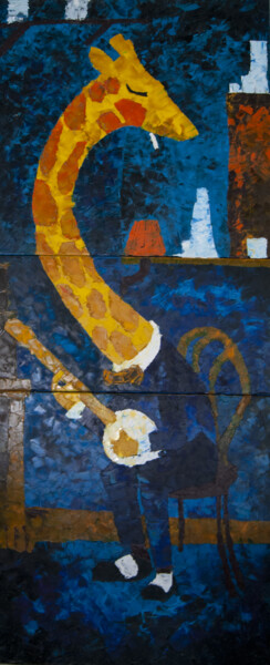 Ζωγραφική με τίτλο "Girafe" από Samuel Schmitt, Αυθεντικά έργα τέχνης, Λάδι