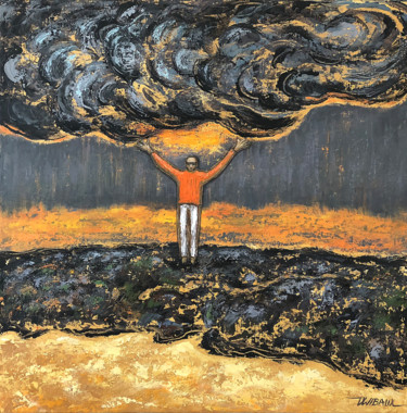 绘画 标题为“Entre ciel et terre” 由Véronique Wibaux, 原创艺术品, 丙烯 安装在木质担架架上