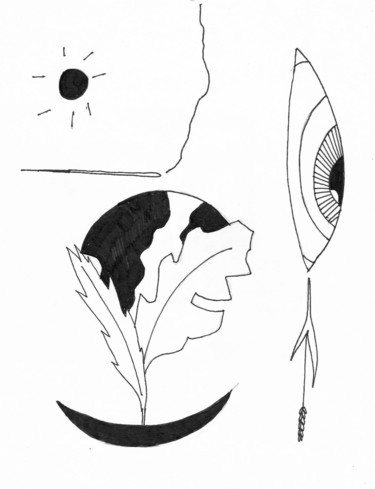 Drawing titled "odeur d'atmosphère" by Anik Fortin, Original Artwork, Ink