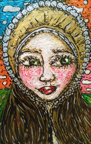 Peinture intitulée "Fille" par Karine Garelli (Reds Robin), Œuvre d'art originale, Acrylique