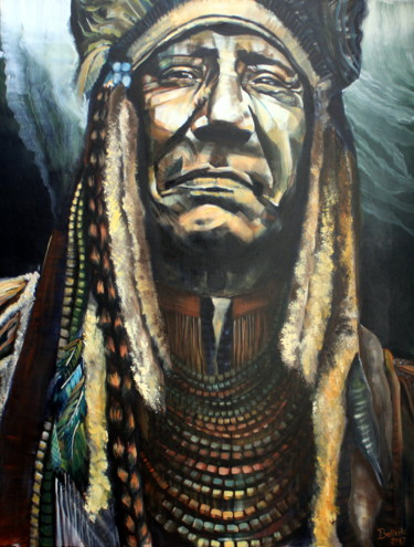 lone tree Painting titled "lone tree" by Bellule' Art, Original Artwork, Acrylic Mounted on Wood Stretcher frame