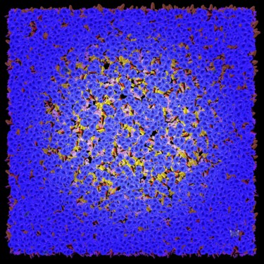 Digital Arts titled "Bleuet (40 cm)" by Frédéric Durieu & Nathalie Erin, Original Artwork, 2D Digital Work
