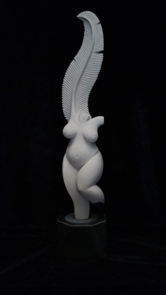 Sculpture intitulée "Plume  d'amour" par Hector Bouchet, Œuvre d'art originale, Pierre