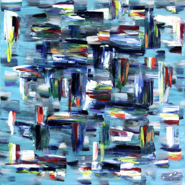 "Voyages"- 60/60 cm-acrylique.jpg Painting titled ""Voyages"- 60/60 cm…" by Hélène Dekoninck, Original Artwork, Acrylic Mounted on Wood Stretcher frame