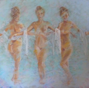 Peinture intitulée "Mouvement 4" par Alain Lorkovic, Œuvre d'art originale, Pastel Monté sur Autre panneau rigide