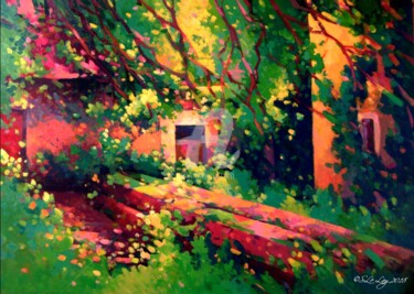 Lumières du soir sur le vieux moulin