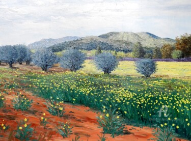 Peinture intitulée "moutarde-dans-le-lu…" par Marc Degieux, Œuvre d'art originale, Huile