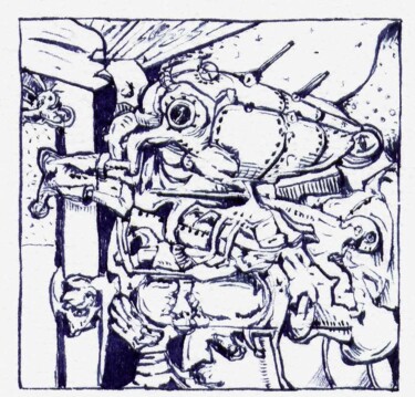 Drawing titled "L'instant fragile." by Jean-Bernard Fenouillas, Original Artwork, Ink