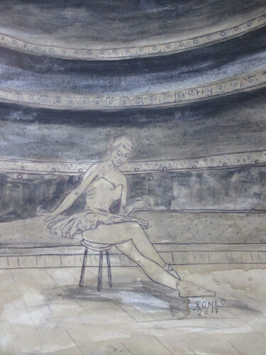Pintura intitulada "BAILARINA NO MUNICI…" por Romeo Zanchett, Obras de arte originais, Acrílico