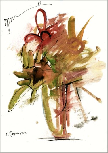 图画 标题为“Bouquet De Tristess…” 由Дима Dima Вильмс Wilms (Рок-Живописец Rock-Painter), 原创艺术品, 水粉