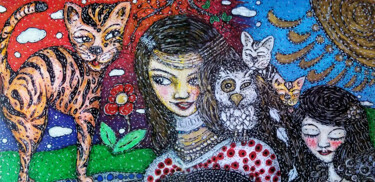 Peinture intitulée "Harmony" par Karine Garelli (Reds Robin), Œuvre d'art originale, Acrylique