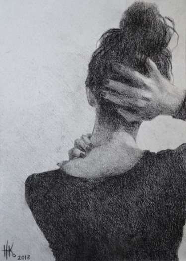 Head. Study #0030 Tekening getiteld "Head. Study #0030" door Zhanna Kondratenko, Origineel Kunstwerk, Houtskool
