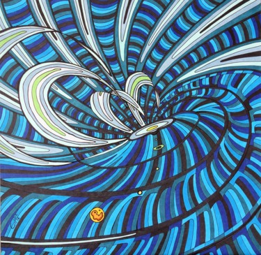 Desenho intitulada "Embryon cosmique 4" por Vincent Gibert, Obras de arte originais, Marcador