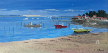 Peinture intitulée "le bassin au Cap-Fe…" par Marc Degieux, Œuvre d'art originale, Huile