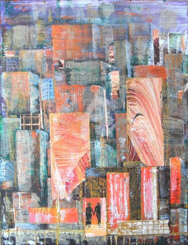 URBISurbis.jpg Collagen mit dem Titel "URBISurbis.jpg" von Ev.A. Ramlot, Original-Kunstwerk, Scherenschnitt