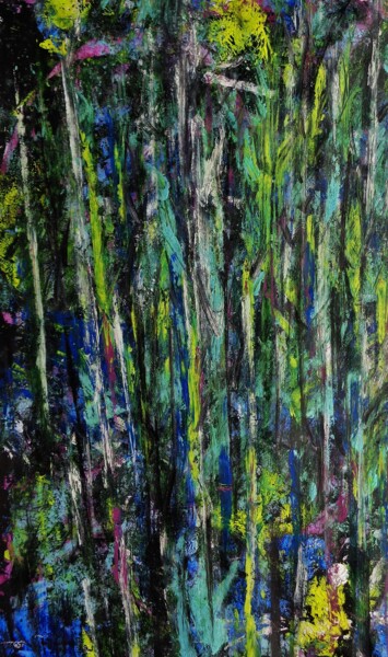 Painting titled "cachés dans  La Bam…" by Francisco Mendes, Original Artwork, Oil