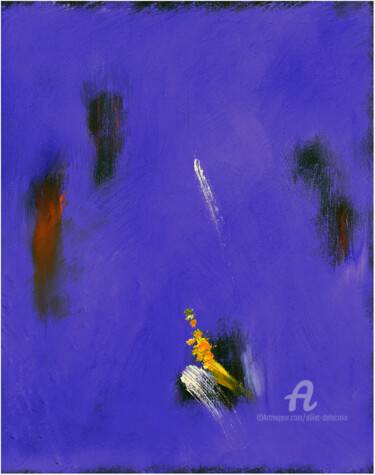 Peinture intitulée "Abstraction bleue 0…" par Alliet-Delacroix, Œuvre d'art originale, Huile