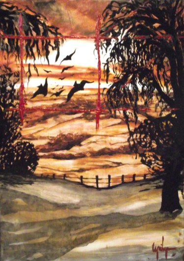 绘画 标题为“Oiseaux de lumiére V” 由Cyril Lagorce, 原创艺术品, 油