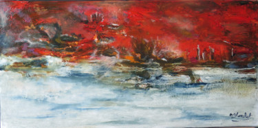 Peinture intitulée "embrasement-1-30-60…" par Monique Blanchet, Œuvre d'art originale