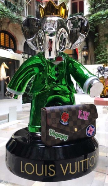 Babolex Louis Vuitton Vert Socle Noir 60 cm 雕塑 标题为“Babolex Louis Vuitt…” 由Vincent Faudemer, 原创艺术品, 树脂