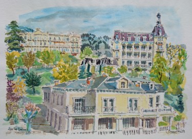 Peinture intitulée "Aix-les-Bains 2" par Vincent Dumolard, Œuvre d'art originale, Aquarelle