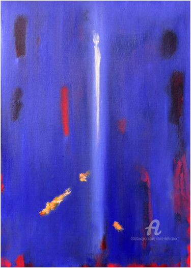 Peinture intitulée "Abstraction bleue 0…" par Alliet-Delacroix, Œuvre d'art originale, Huile