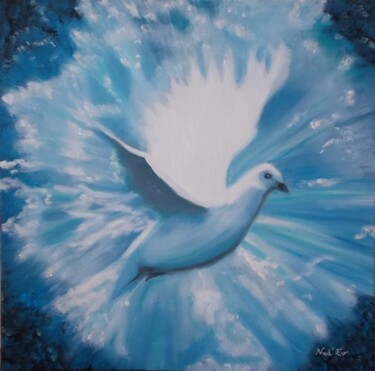 Painting titled ""LA PAIX"" by Nadine Jacot (Nad-Ev), Original Artwork, Oil