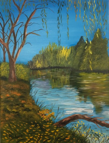 Peinture intitulée "la meuse" par Philippe Noel, Œuvre d'art originale, Huile