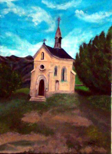 Peinture intitulée "Bramans (Savoie)" par Maï Girac, Œuvre d'art originale, Huile