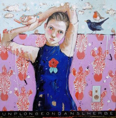 Peinture intitulée "Un plongeon dans l'…" par Catherine Cornec, Œuvre d'art originale, Huile