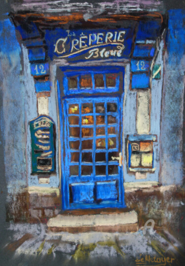 Peinture intitulée ""Crêperie"" par Tatiana Le Metayer, Œuvre d'art originale, Pastel