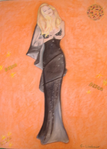 Peinture intitulée "Thème DISCO" par Ghislaine Limbour, Œuvre d'art originale, Pastel