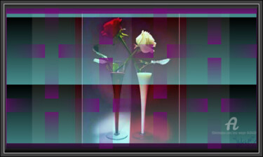 "Enjoy flowers" Arts numériques intitulée ""Enjoy flowers"" par Jess Wayar, Œuvre d'art originale