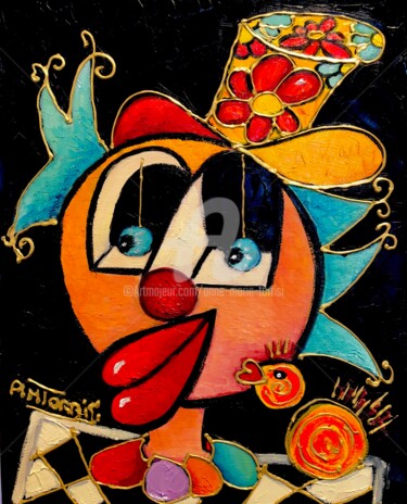 Peinture intitulée "Bonito ( le fils de…" par Anne Marie Torrisi, Œuvre d'art originale, Huile
