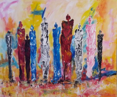 ENSEMBLE Peinture intitulée "ENSEMBLE" par Christiane Guerry, Œuvre d'art originale, Acrylique