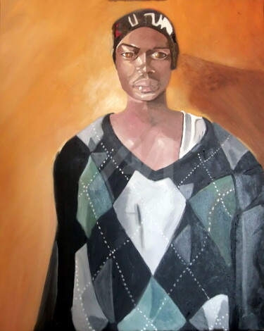 Peinture intitulée "Mohamed (réfugié po…" par Olivier Leclercq (Oyans), Œuvre d'art originale, Huile